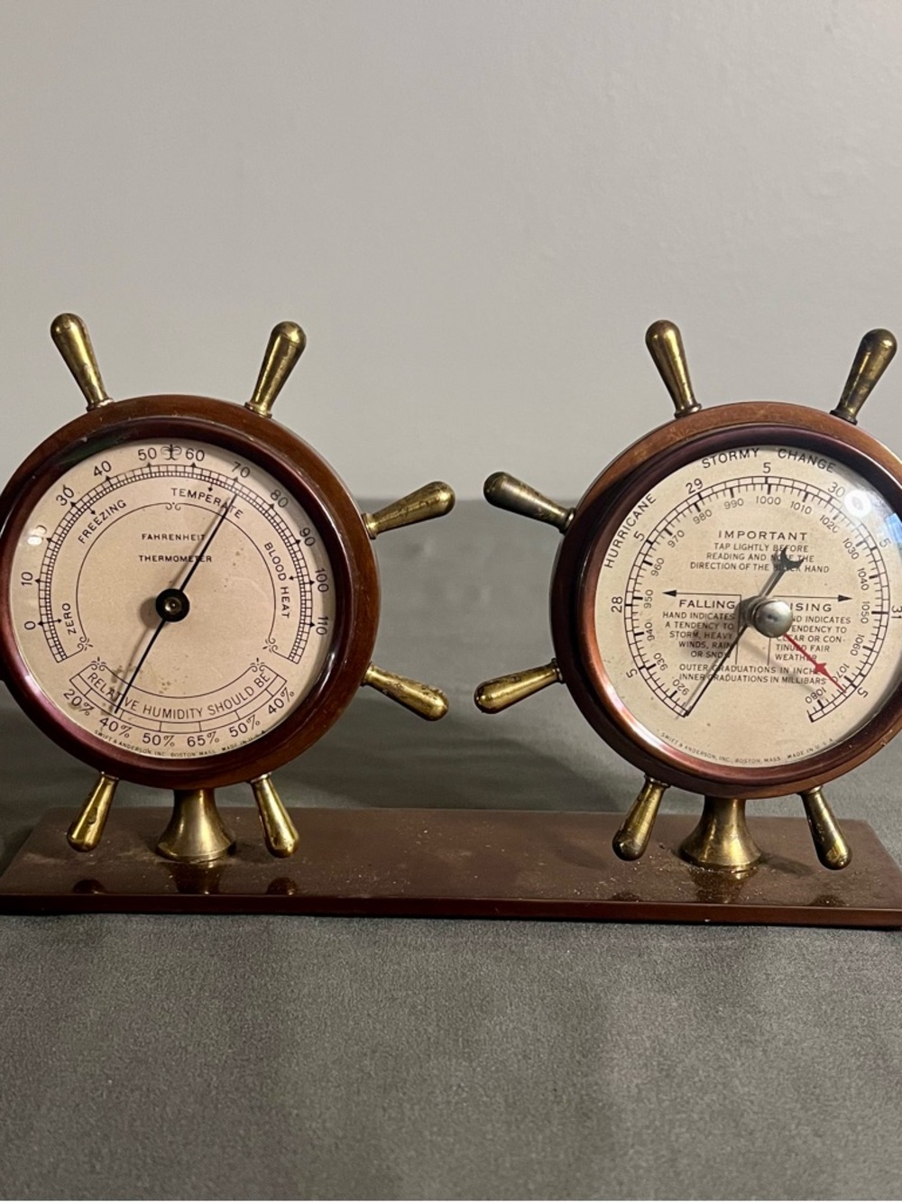 VTG Swift & Anderson Nautical Desk Weather Station Mid Century Maritime Decor
